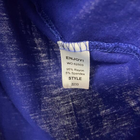 Michael Stars 3/4 Sleeve Royal Blue Asymmetrical Top Womens One Size - Picture 5 of 5